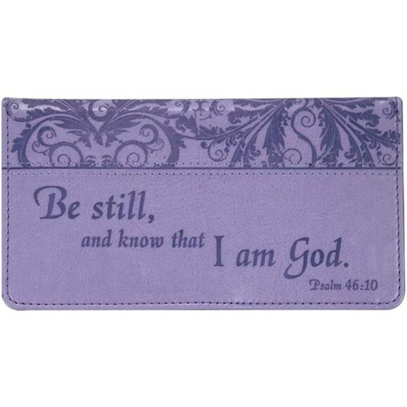 Christian Art Gifts Purple Faux Leather Checkbook Cover for Women - Picture 1 of 5